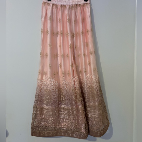 Pink and Dark purple ombré Indian sharara with snow flakes and embroidery - Picture 3 of 7